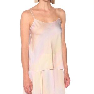 VINCE Marble-printed Rainbow camisole Size M